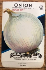 Vegetable Seed Pack Empty Lone Star Vintage 1940s San Antonio TX Spanish Onion