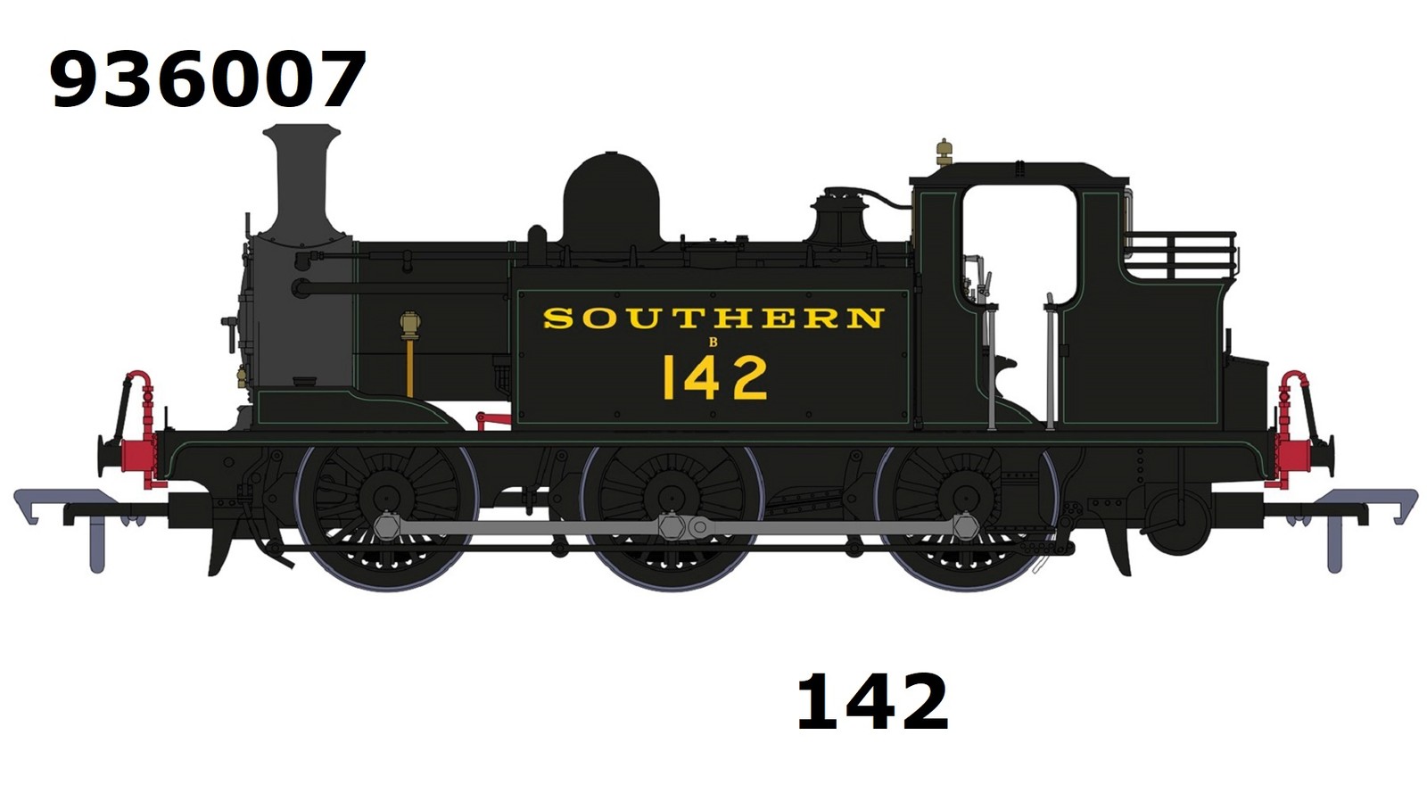 Rapido 936507 E1 Class B142 in Southern Black Livery - Sound Fitted OO Gauge