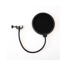 Microphone Pop Filter Shield Flexible Gooseneck Clamp Studio Mic Screen Black