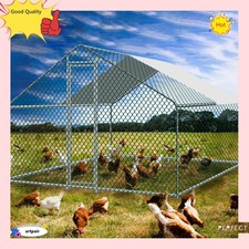 Large Metal Chicken Coop Walkin Chicken Run Poultry Cage Pet House Yard  Cover