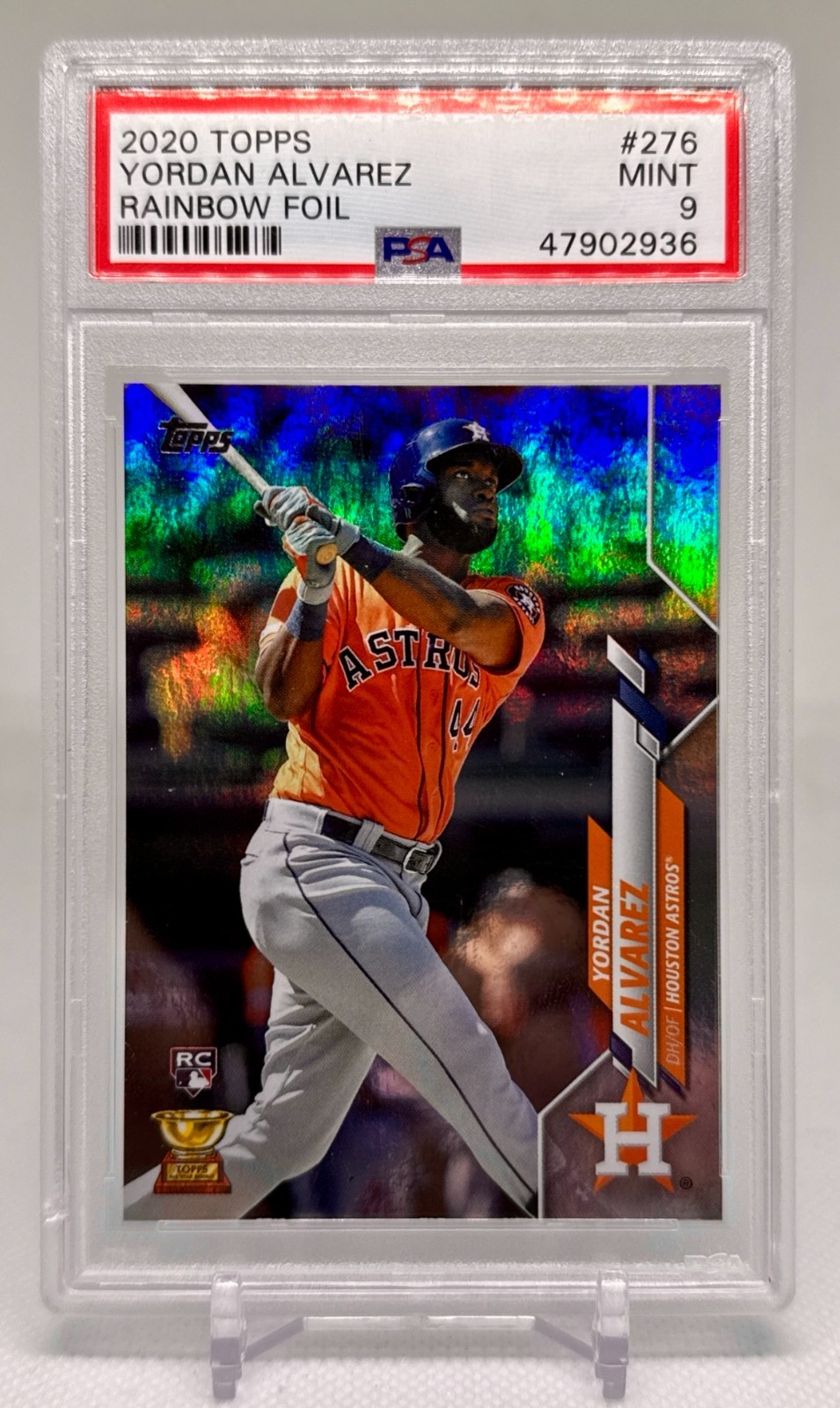 2020 Topps Yordan Alvarez Rainbow Foil Parallel #276 Astros RC Rookie PSA 9 MINT