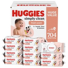 11 Packs Huggies Simply Clean Fresh Scent Baby Wipes,  704 Wipes Total ,