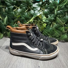 VANS Sk8-Hi MTE Scotchgard Hiker Black Leather Fleece Lined Shoes Men  s 6.5 W 8