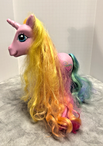 My Little Pony G3 Large 9" Styling Pony Unicorn Heart Rainbow Pink 2005