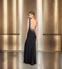NWT Elegant Glam Juniors' High-Neck Pearled Scoop-Back Sleeveless Gown Sz 13/14