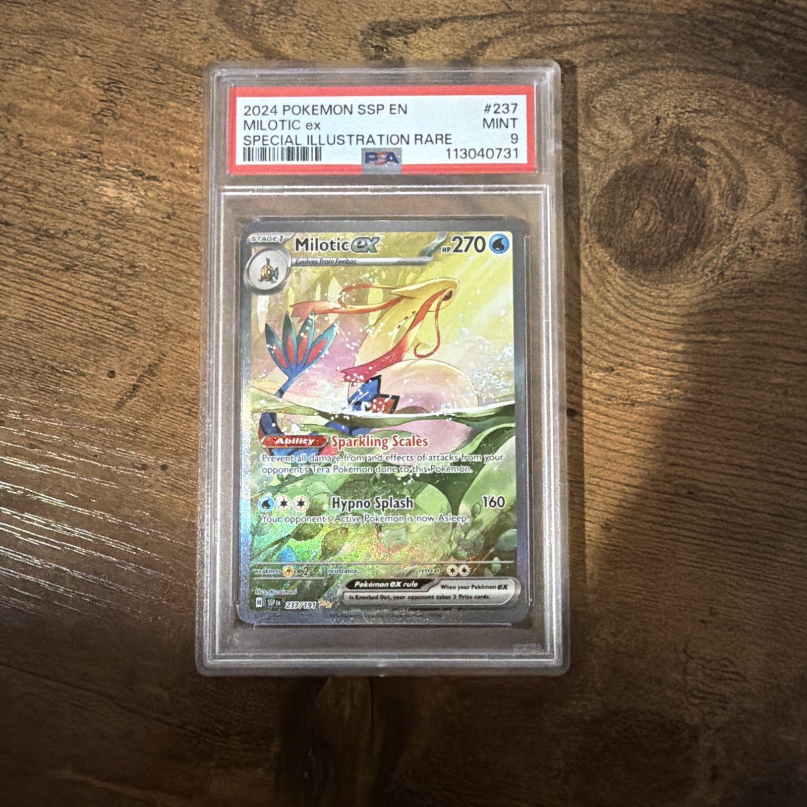 Milotic EX 237/191 Sv08: Surging Sparks Sir Holo Pokemon Card PSA 9 Mint