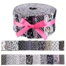 Premium Cotton Jelly Roll Fabric Precut Strips - 40 Strips 2.5" x 39.4" for Q...