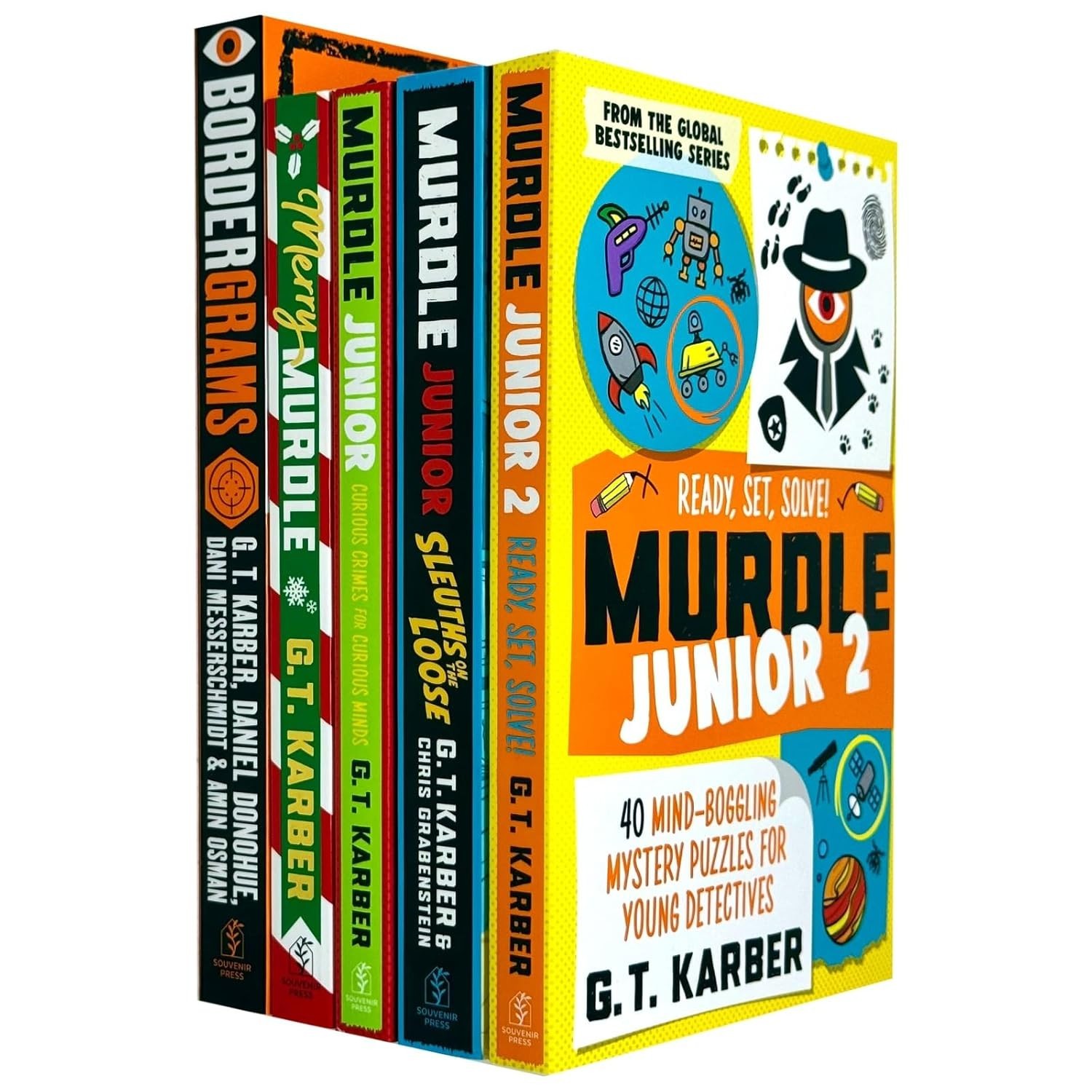 Murdle Puzzle Series 5 Books Collection Set By G. T. Karber Ready, Set, Solve