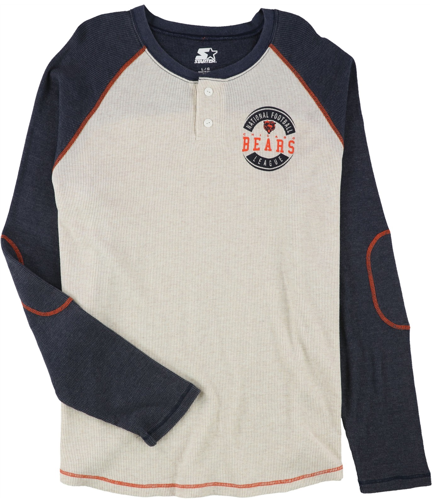 СТАРТОВАЯ мужская рубашка Chicago Bears Henley, бежевая, большого размера
