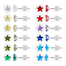 12 Pairs Plastic Earrings for Sensitive Ears, Plastic Post Stud Traditional