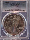 1990 SILVER AMERICAN EAGLE  1 OZ BULLION COIN  PCGS MS67 Graded 03/26