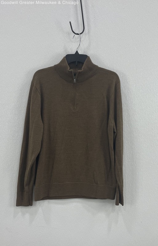 Men's J. Crew Brown 1/4 Zip Pullover Sweater Size L