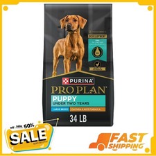 Purina Pro Plan Puppy Dry Dog Food for Large Dogs, Real Chicken  Rice, 34 lb