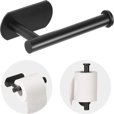 Self Adhesive Toilet Paper Holder SUS304 Stainless Steel Wall Mount Matte Black