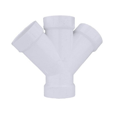 GRAINGER APPROVED 1WJW3 Double Wye,PVC,Schedule 40, 2 in,White 1WJW3