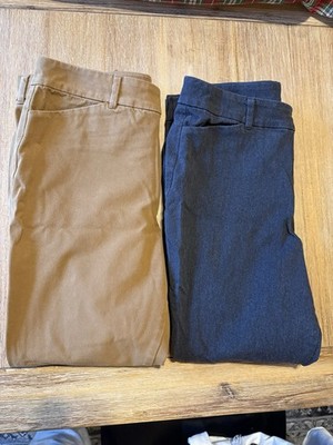 Lot of 2 Old Navy High-Rise Pixie Ankle Pants Size 10 - Orange & Charcoal Grey