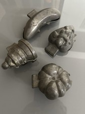 Lot of 4 - Vintage Hinged Pewter, Ice Cream Molds - set Of 4.