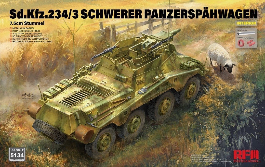 Rye Field Model 5134 1:35th scale Sd.Kfz. 234/3 Schwerer Panzerspähwagen 7.5cm