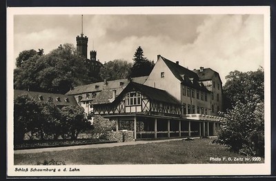 Schaumburg a. d. Lahn, Blick auf das Schloß, Ansichtskarte 