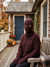 Plum 3 Hole Ski Mask Balaclava Winter Hat 100 Merino Wool
