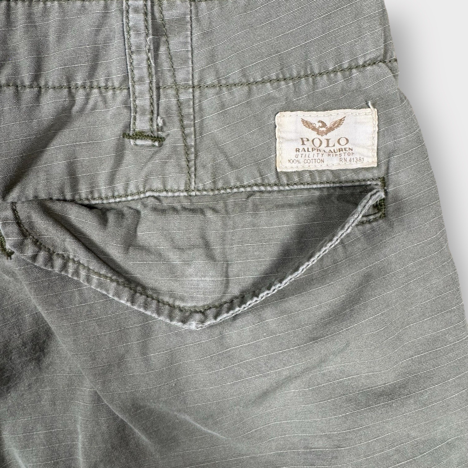 Polo Ralph Lauren Men’s 36 Green Ripstop Cargo Shorts Classic Fit 100% Cotton thumbnail 3