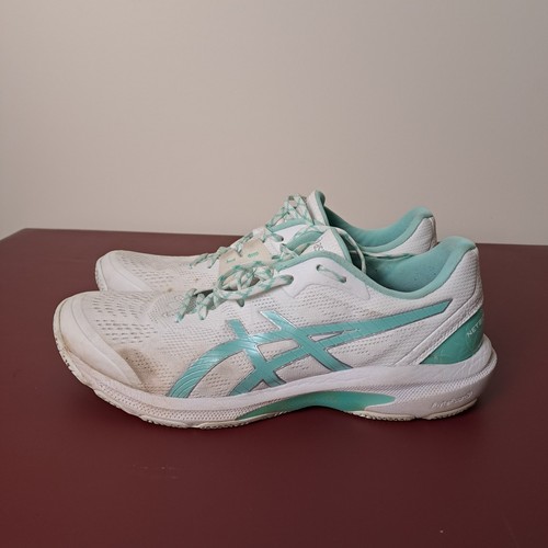Asics Netburner Shield FF Shoes Womens Size 10.5 White/Mint Trainers Sneakers - Picture 2 of 15