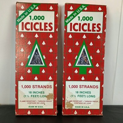 Lot of 2 Vtg Rauch 18  Icicles Christmas Tree 1000 Strand Package Tinsel USA