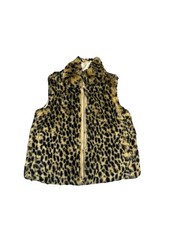 Crewcuts Girls Leopard Cheetah Plush Faux Fur Winter Vest Full Zip Size XS