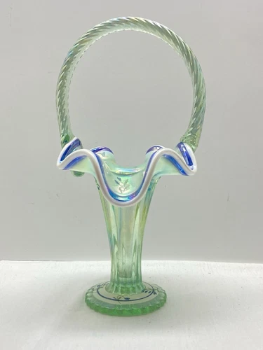 Fenton Glass Legacy Collection 95th Anniversary Basket Signed Bill Fenton 10"