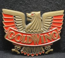 XA17101 VINTAGE 1982 **GOLDWING LOGO** HONDA MOTORCYCLES SOLID BRASS BELT BUCKLE