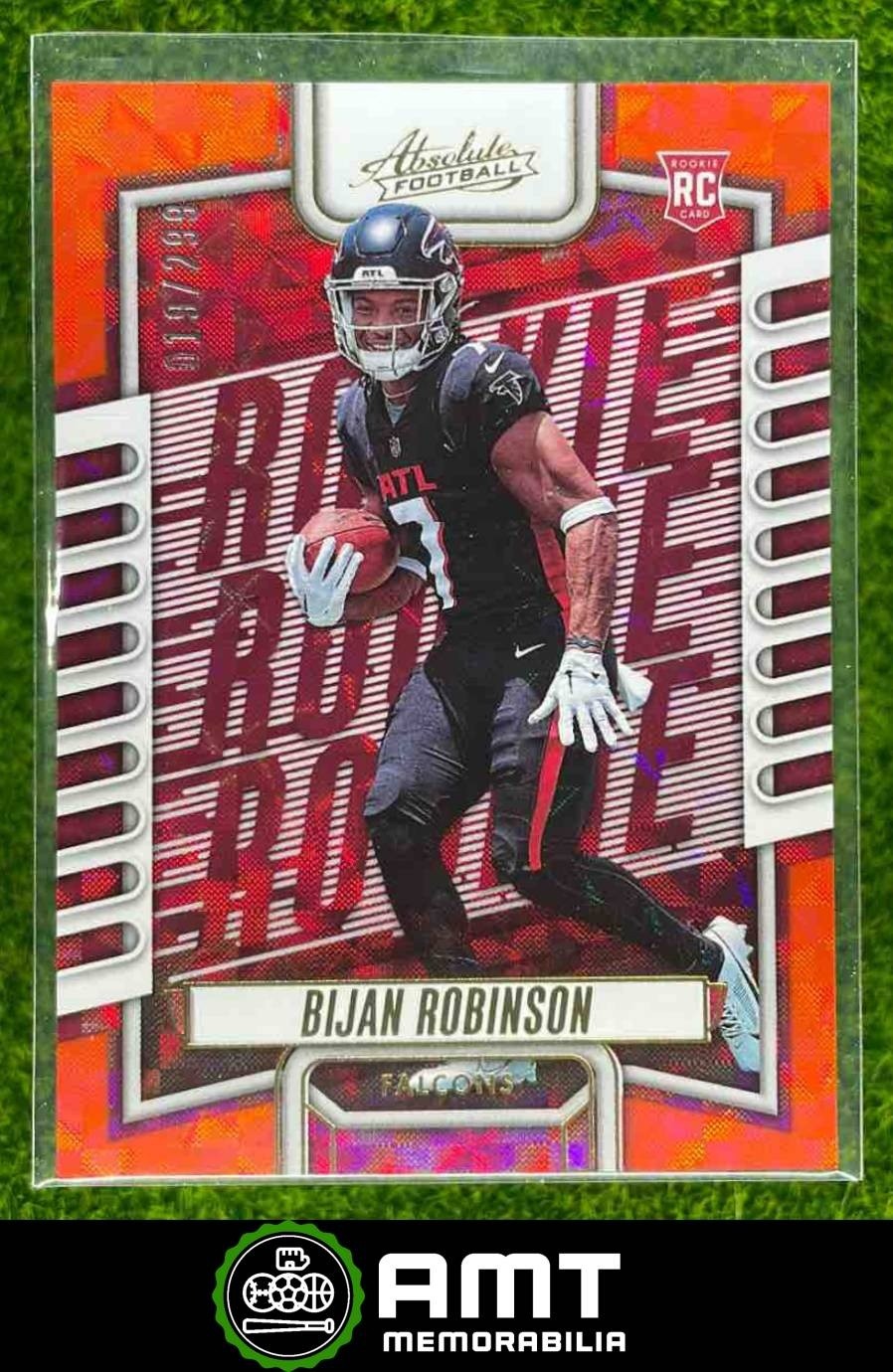 2023 Panini Absolute #106 Bijan Robinson Orange Mosaic 19/299 Atlanta Falcons RC