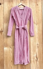 Vanessa Bruno EUC Long Sleeve Red White Striped Belted Dress Sz Medium