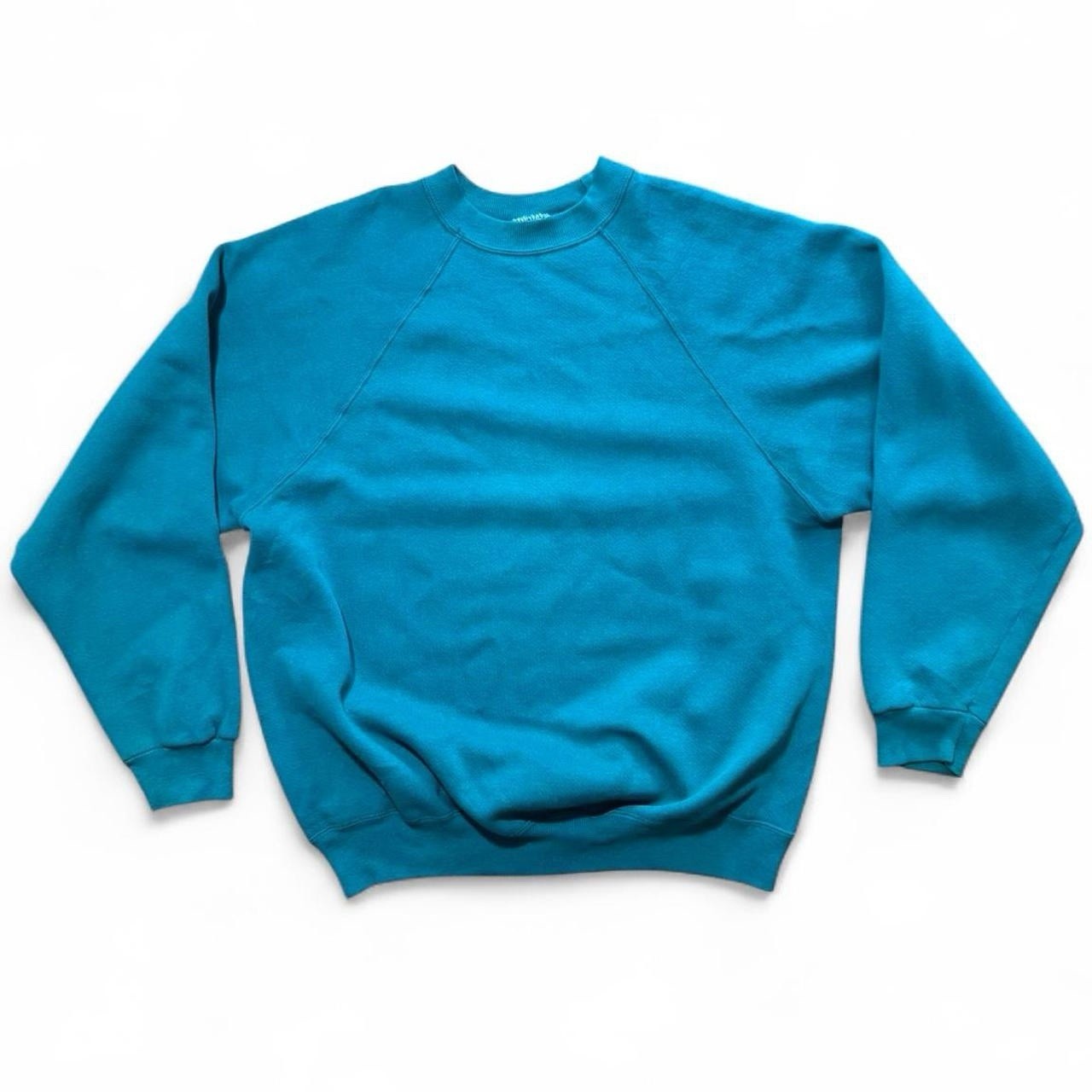 Vintage 90s Teal Basic Plain Pullover Essential C… - image 1