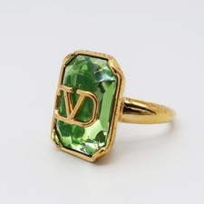 Valentino Ring 2W2J044QVS Green Gold Crystal Material Size 13 Shipped from Japan