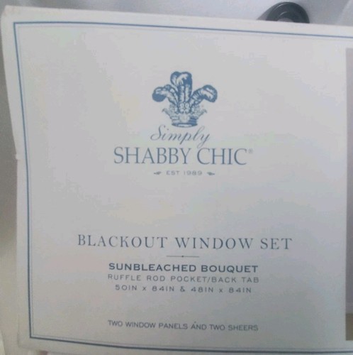 Simply Shabby Chic Curtains Blackout Window Set Sunbleached Bouquet 50 x 84 in - Picture 2 of 10