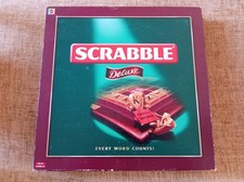 Scrabble Deluxe Edition Wooden Tiles Turntable Board Mattel 2000 Boxed Complete