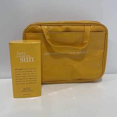 Philosophy Here Comes The Sun Age Defense Golden Glow Body Self Tanner 4oz W/Bag