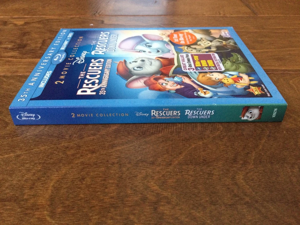 The Rescuers 2 Movie Collection Blu Ray 35th Anniversary Edition New Slipcover - Image 2 of 4