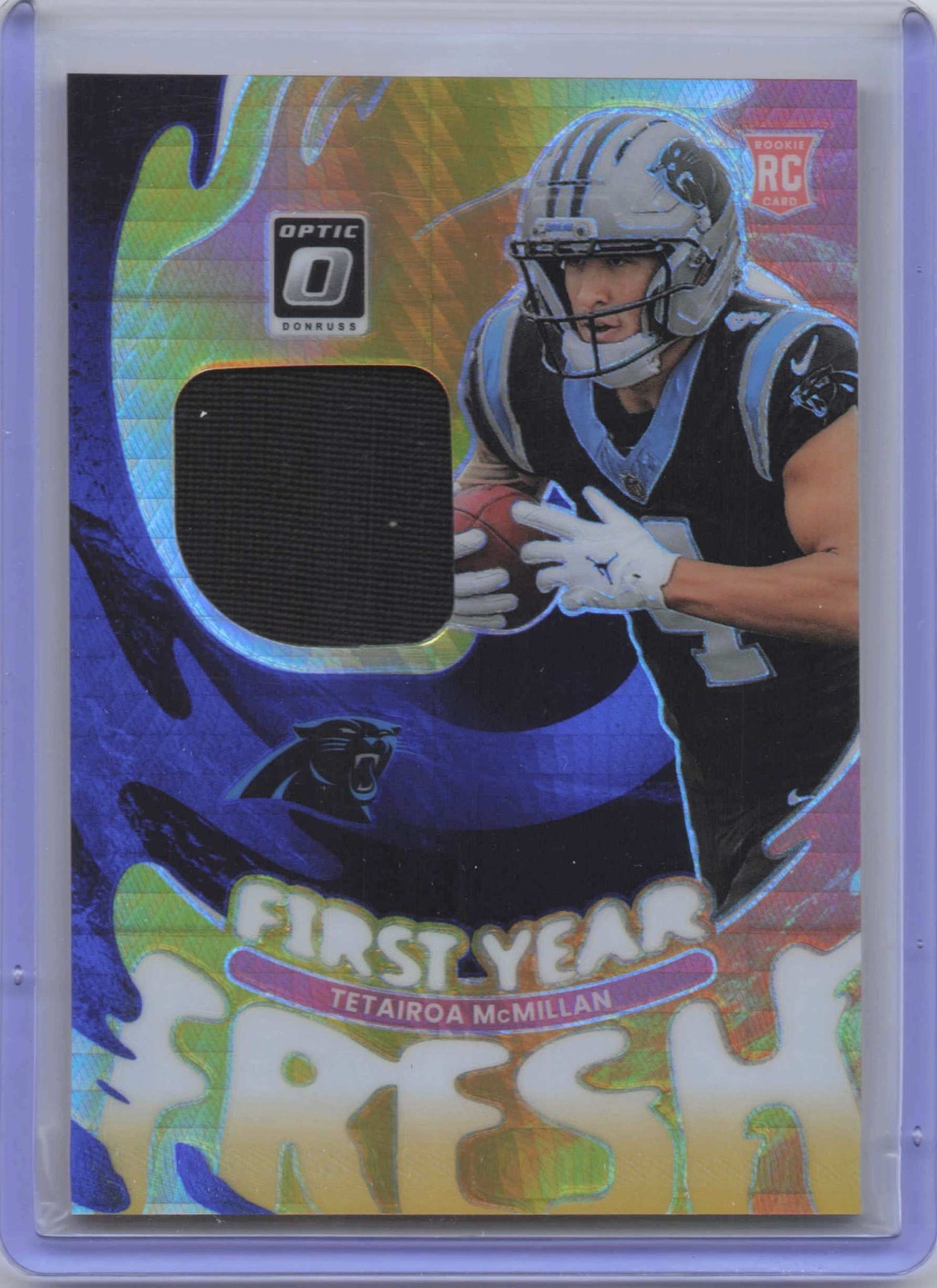2025 Donruss Optic #FYFBH-TMN Tetairoa McMillan First Year Fresh Blue Hyper