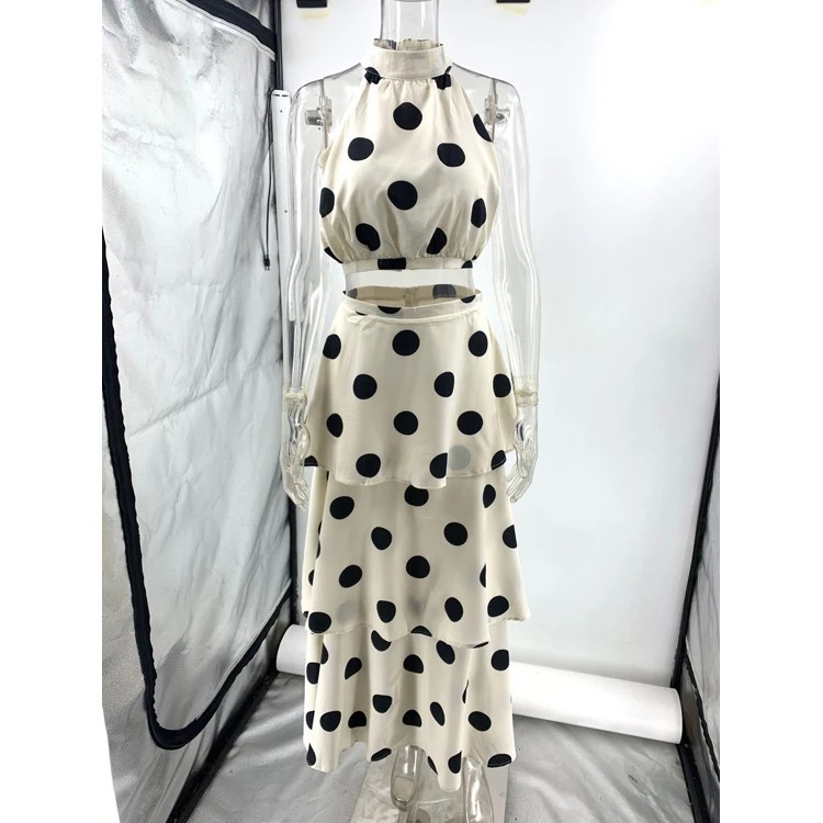 ZIMMERMANN Women Polka Dot Maxi Dress Halter Neck Layered Ruffle Summer  Dress | eBay