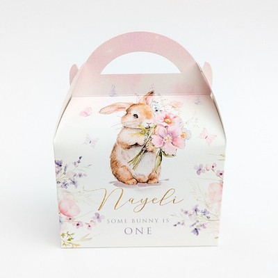 HASE Hase etwas Hase rosa Blumen Ostern personalisierte Partyboxen