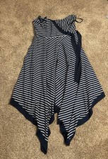 Banana Republic Handkerchief-Hem Asymmetrical Strappy Sleeve Dress Women s Sz 6