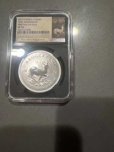 2017 South Africa Silver Krugerrand First Releases NGC SP70 50th Anniversary COA