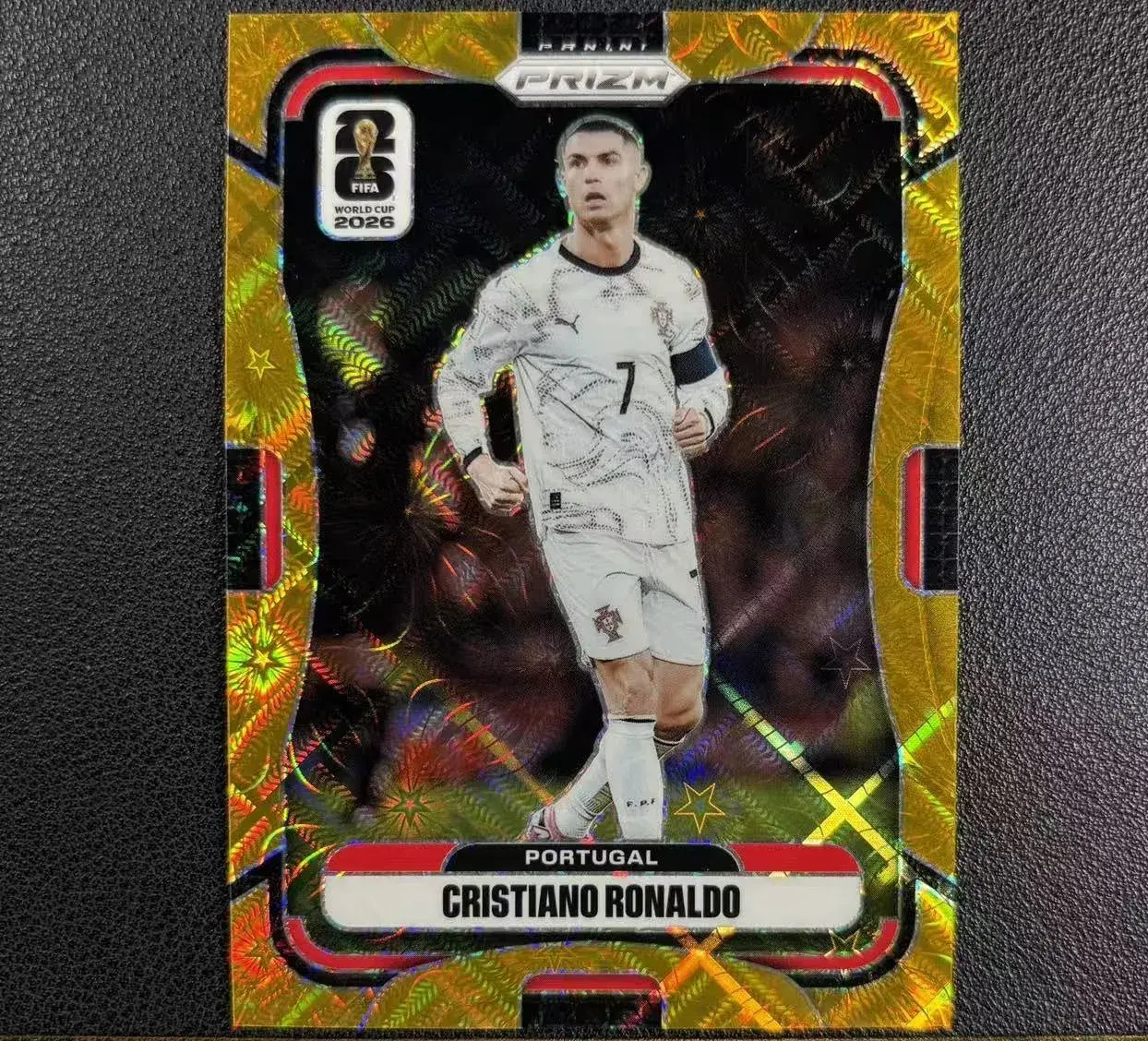 2026 Panini Prizm World Cup Cristiano Ronaldo Gold Celetial Lattice 2/10 HA26