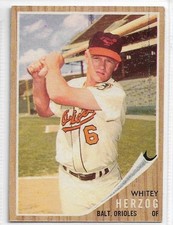 1962 Topps Whitey Herzog (Orioles) #513 Well Centered EX-MT
