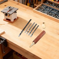 Brown Handled Hand Saw W/ Replaceable Blades, Compact Manual Saw for Woodworking