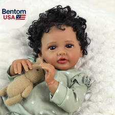 22" Reborn Baby Doll, Hand-Rooted Hair, Weighted Cloth Body, Realistic Skin Tone