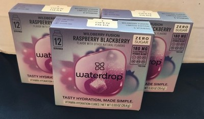 36 Waterdrop Vitamin Hydration Cubes Wildberry Fusion Raspberry Blackberry
