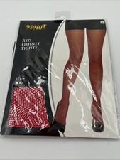 New Spirit Halloween RED Fishnet Tights Costume Party Size S/M