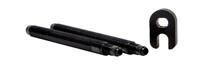 Blister pack with two black aluminum presta extensions with long thread 35MM